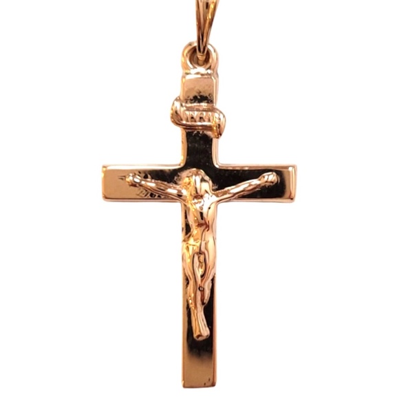 10K Yellow Gold Crucifix Charm Pendant #20528 - Picture 1 of 6